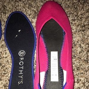 Hot Pink Rothy’s Flat with Heel Stripe
